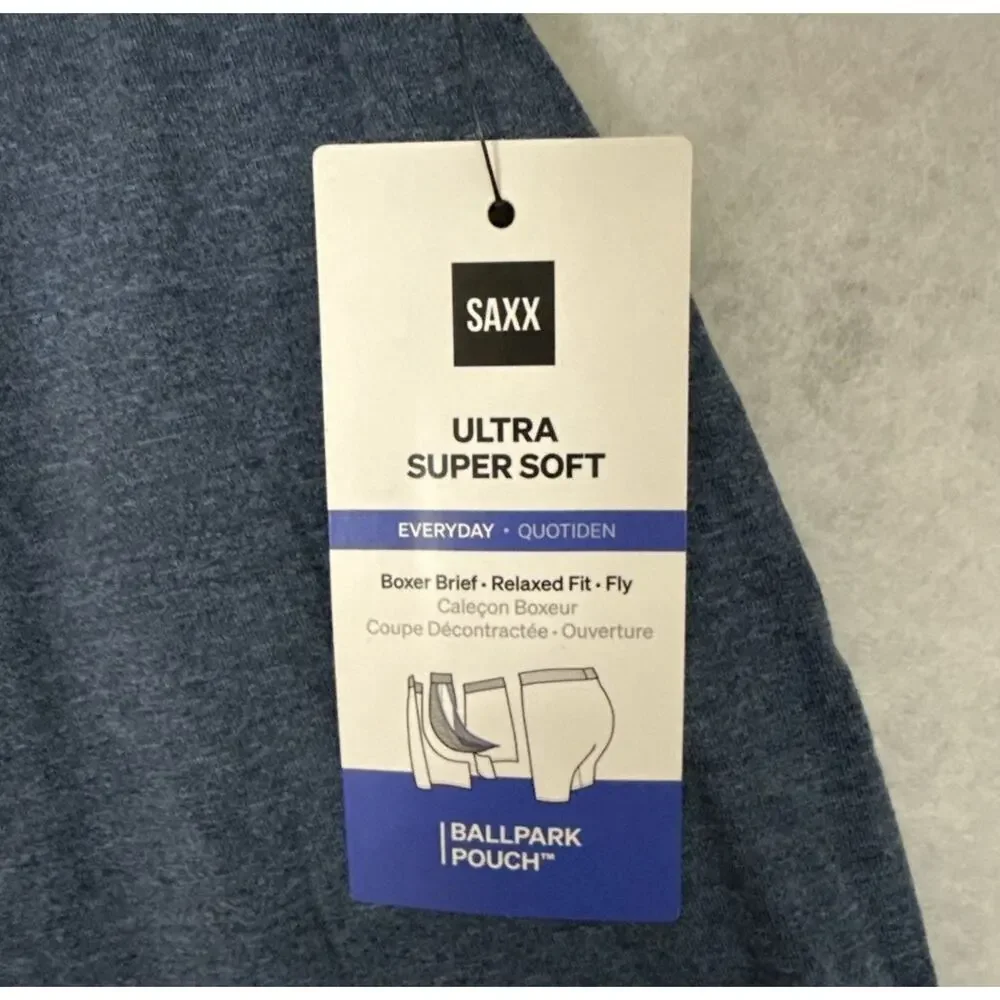 SAXX Boxer Briefs Mens 4XL Blue Ultra Super Soft BallPark Pouch NWT
